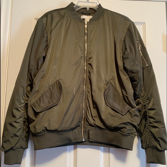 H&M Jackets & Coats Hm Army Green Bomber Jacket Poshmark